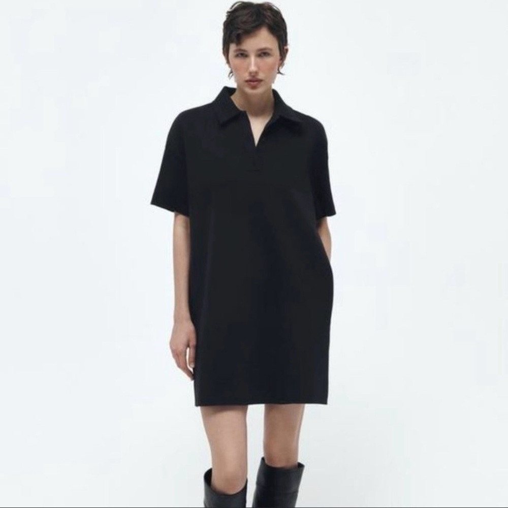 Zara Black Short Polo Dress Size Small